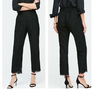 J. Crew Black Lace Ankle Crop Pants